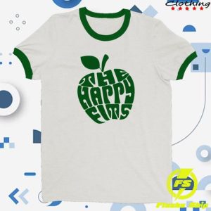kenny The Happy Fits Merch Apple Ringer Shirt White Dark Green