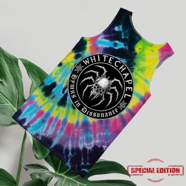 kenny Whitechapel Merch Spider Skull Flashback Tie Dye Tank Top1