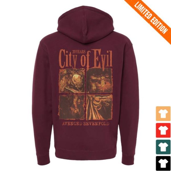 kenny sau Official A7x World Merch Shop City Of Evil Heavyweight Hoodie