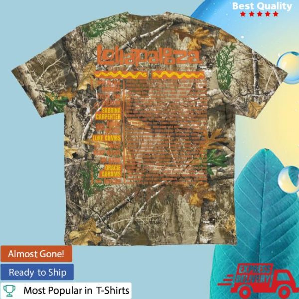 kenny sau Official Lollapalooza Merch Shop Store Flaming Eye Camo Lineup Shirt