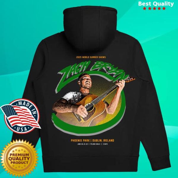 kenny sau Official Zach Bryan Uk Merch Shop Store Dublin Phoenix Park Black Hoodie