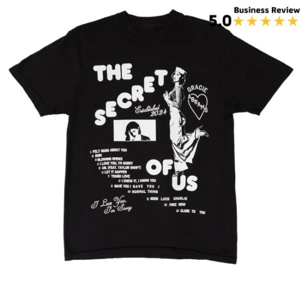 kenny trc Official Gracieabrams Merch Shop Store The Secret Of Us Graphic Black Shirt 1