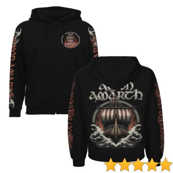 kenny Amon Amarth Merch Store Amon Amarth We Rule The Waves Zip Hoodiess
