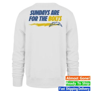 kenny Chargers Merch Mens 47 White Los Angeles Chargers Sundays Are For The Bolts Backer Pullover Sweatshirt kenny Chargers Merch Mens 47 White Los Angeles Chargers Sundays Are For The Bolts Backer Pullover Sweatshirt