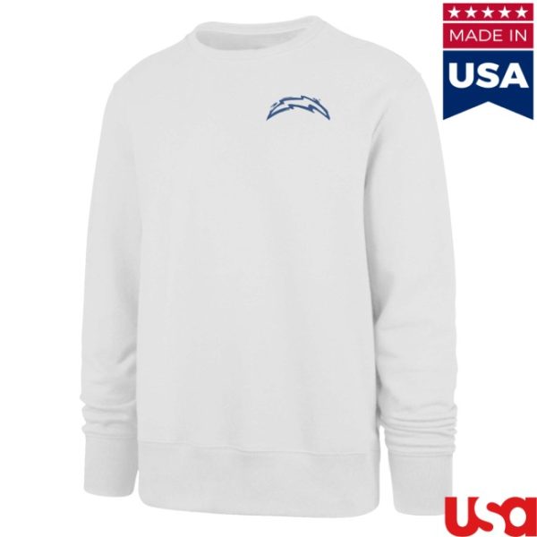 kenny Chargers Merch Mens 47 White Los Angeles Chargers Sundays Are For The Bolts Backer Pullover Sweatshirt1