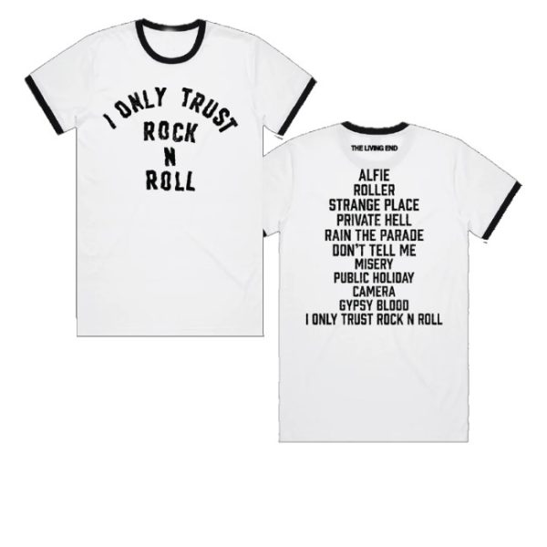 kenny I Only Trust Rock N Roll White Ringer Shirt