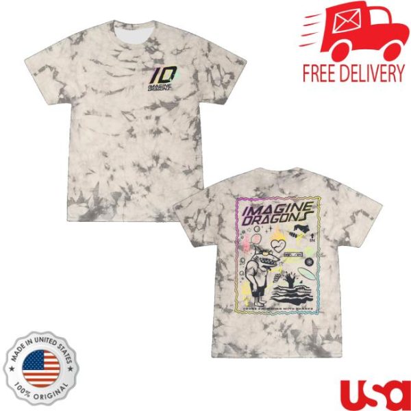kenny Imagine Dragons Music Merch Sharks Tye Dye Tee