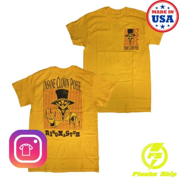 kenny Insane Clown Posse Shop Merch Ringmaster Stripes Shirt In Yellow1