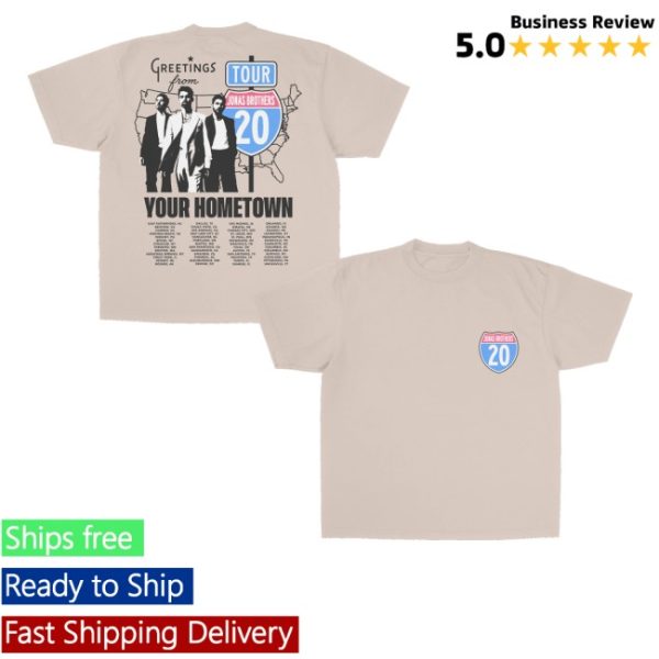kenny Jonas Brothers Merch Store Greetings From Your Hometown Route 20 Tour Shirtss