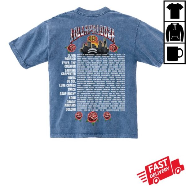 kenny Lollapalooza Merch Store Rose Reaper Lineup Shirts