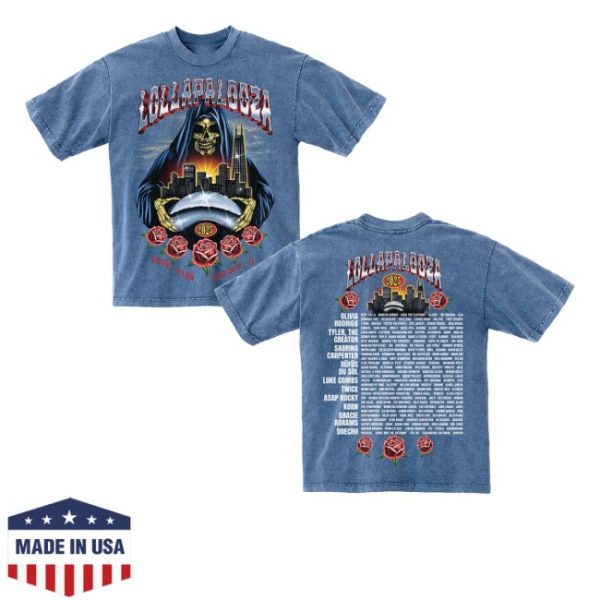 kenny Lollapalooza Merch Store Rose Reaper Lineup Shirtss