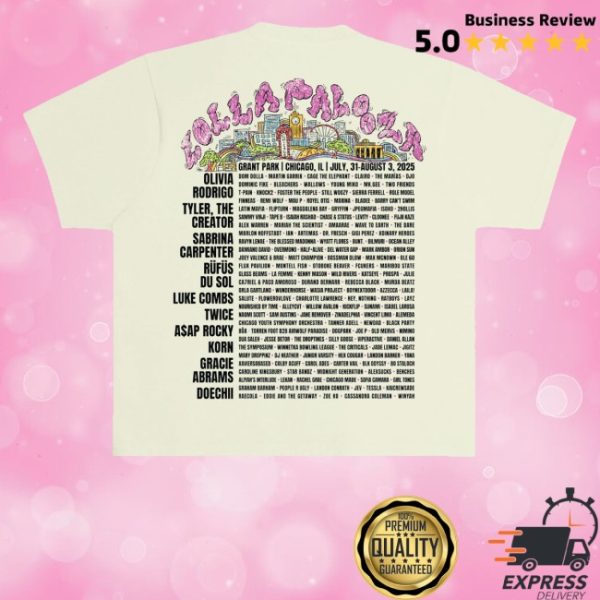 kenny Lollapalooza Merch Store Skyline Lineup Shirts