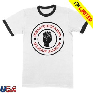 kenny Ocean Colour Scene Merch Marchin Already Ringer White Black