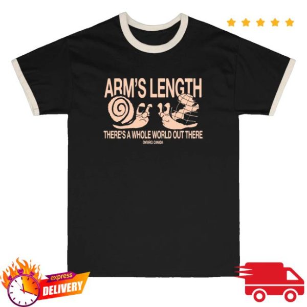 kenny Official Arms Length Merch Shop Arms Length Theres A Whole World Out There Ontario Canada Snail Ringer Shirts