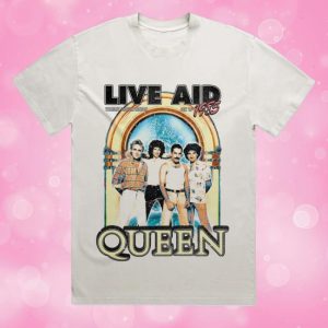 kenny Official Queen Merch Shop Store Queen At Live Aid White Shirt