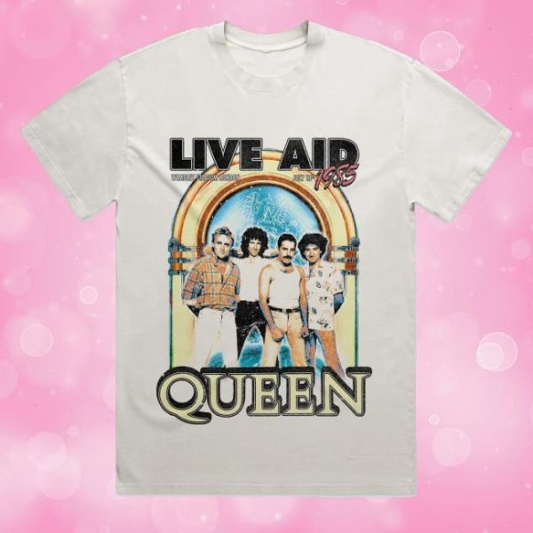 kenny Official Queen Merch Shop Store Queen At Live Aid White Shirt