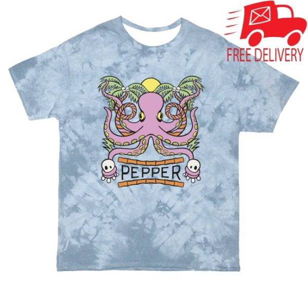kenny Pepper Merch Octo Blue Tie Dye Tee