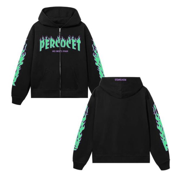 kenny Revenge Merch Percocet Zip Black Green
