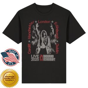 kenny Richard Ashcroft Merch Ra Live 2025 Cities Black Tour Shirt
