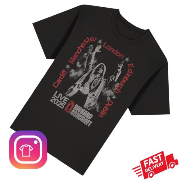 kenny Richard Ashcroft Merch Ra Live 2025 Cities Black Tour Shirt1