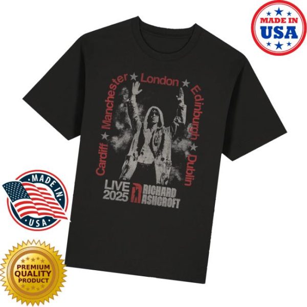 kenny Richard Ashcroft Shop Ra Live 2025 Cities Black Tour T Shirtb