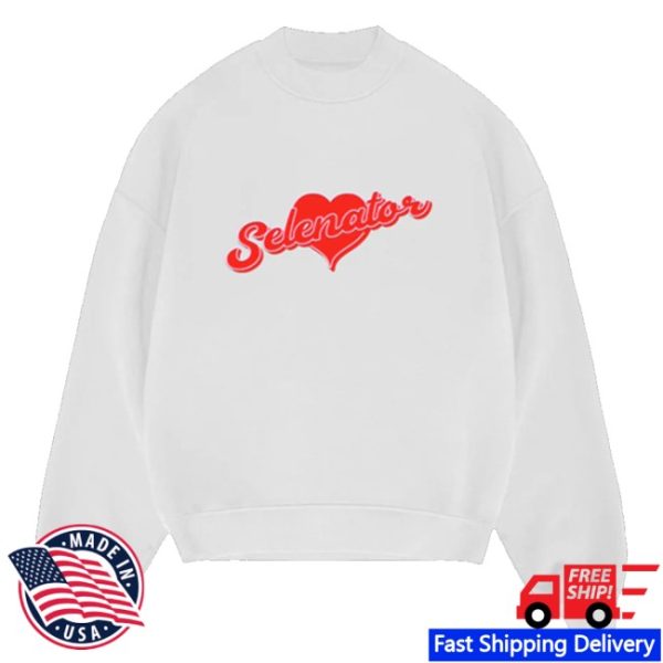kenny Selena Gomez Merch Store Selenator White Heart Crewneck