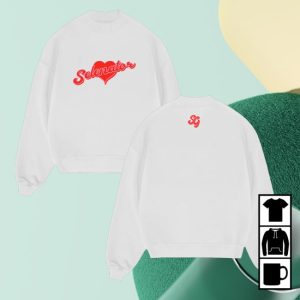 kenny Selena Gomez Merch Store Selenator White Heart Crewneckcx