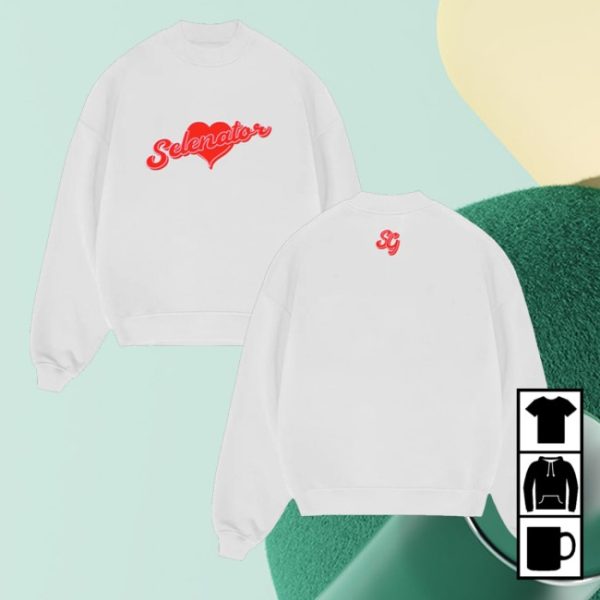 kenny Selena Gomez Merch Store Selenator White Heart Crewneckcx