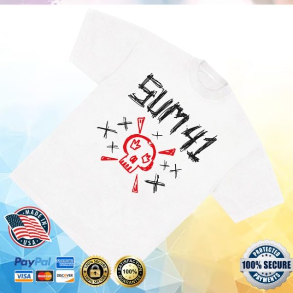 kenny Sum 41 Store Merch Sketch Logo Skull Tee White1