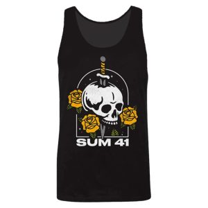 kenny Sum 41 Store Merch Skull And Roses Tank kenny Sum 41 Store Merch Skull And Roses Tank