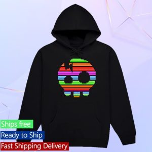 kenny The Living Tombstone Merch The Living Tombstone 8 Bit Rainbow Skull Black Hoodie
