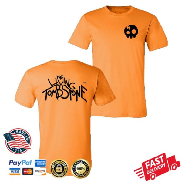 kenny The Living Tombstone Merch The Living Tombstone Orange Skull Shirt0