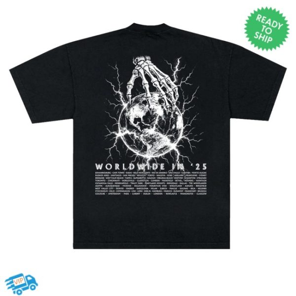 kenny The Offspring Merch Mohawk Skull 2025 Tour Tee
