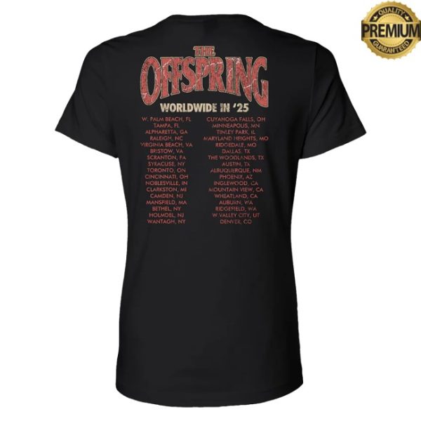 kenny The Offspring Merch Rose Skull 2025 Ladies Tour Tee