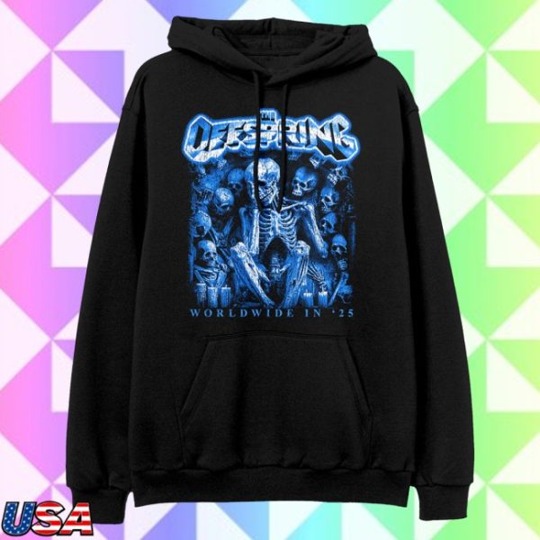 kenny The Offspring Merch Sitting Skeleton 2025 Tour Hoodie1