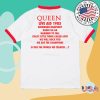 kenny sau Official Queen Online Merch Shop Store Queen At Live Aid Red And White Shirt