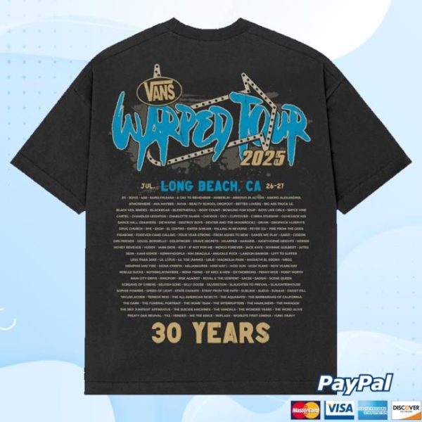 kenny sau Official Vans Warped Tour Long Beach Official Lineup Shirt
