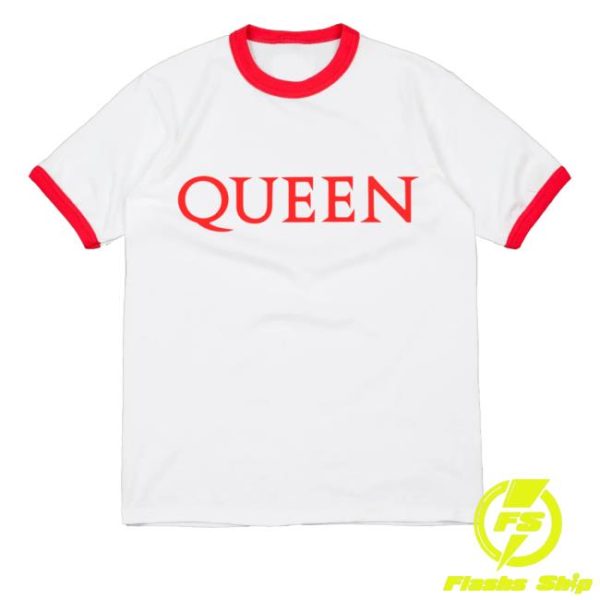 kenny trc Official Queen Online Merch Shop Store Queen At Live Aid Red And White Shirt