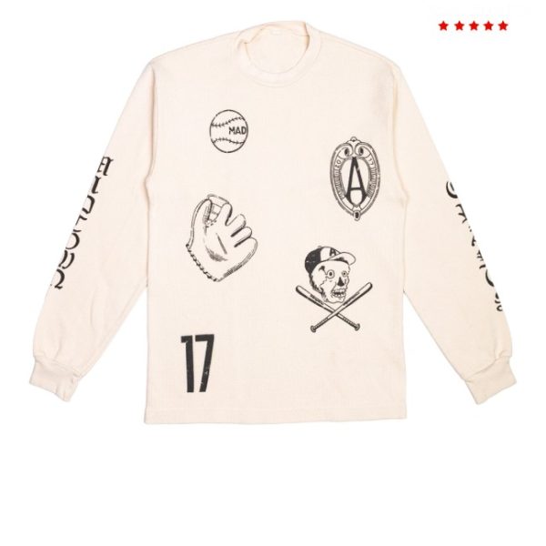 kenny August Merch Store Varsity Hometown Baseball Waffle Knit Thermal Long Sleeves