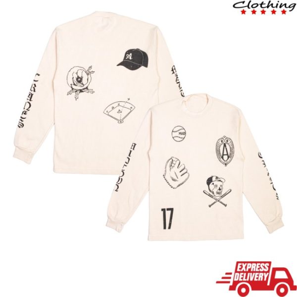 kenny August Merch Store Varsity Hometown Baseball Waffle Knit Thermal Long Sleevess
