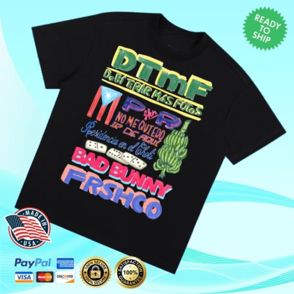 kenny Bad Bunny Dtmf Merch Store Residencia Tour Black Shirts