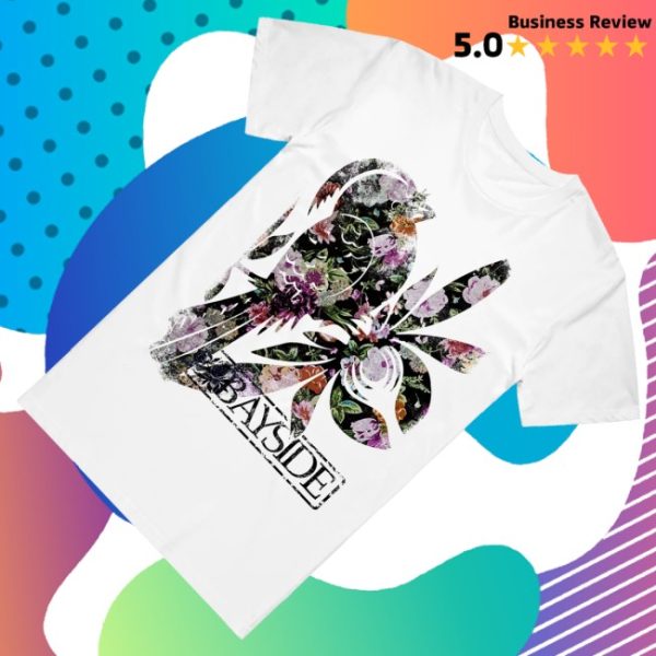 kenny Bayside Merch Shudder Bird Floral White Shirt0