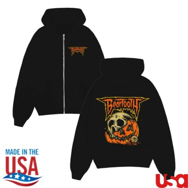 kenny Beartooth Store Merch Jack O Skull Zip Up Hoodiess