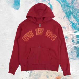 kenny Billie Eilish Merch Store Encore Red Zip Hoodie