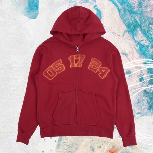kenny Billie Eilish Merch Store Encore Red Zip Hoodie