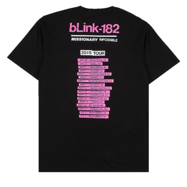 kenny Blink 182 Merch Store Missionary Impossible Tour Black Shirts