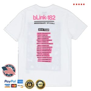 kenny Blink 182 Merch Store Missionary Impossible Tour White Shirts kenny Blink 182 Merch Store Missionary Impossible Tour White Shirts