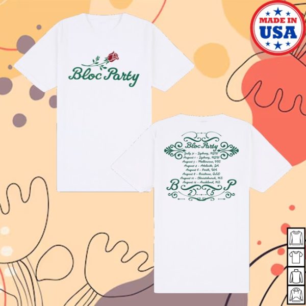 kenny Bloc Party Store Merch Rose Tee White Shirtss
