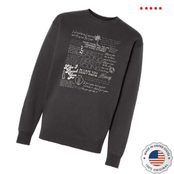 kenny Brett Young Music Merch Store Shop Black Songs Crewneckv