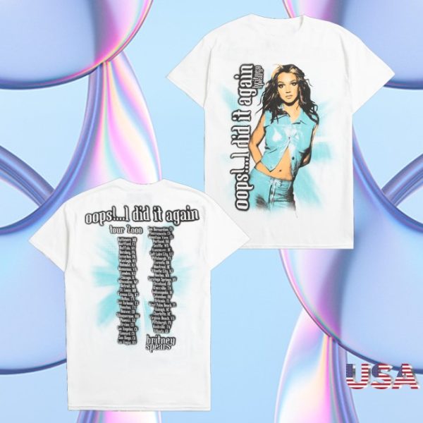 kenny Britney Spears Merch Oops Tour Anniversary White Shirt1